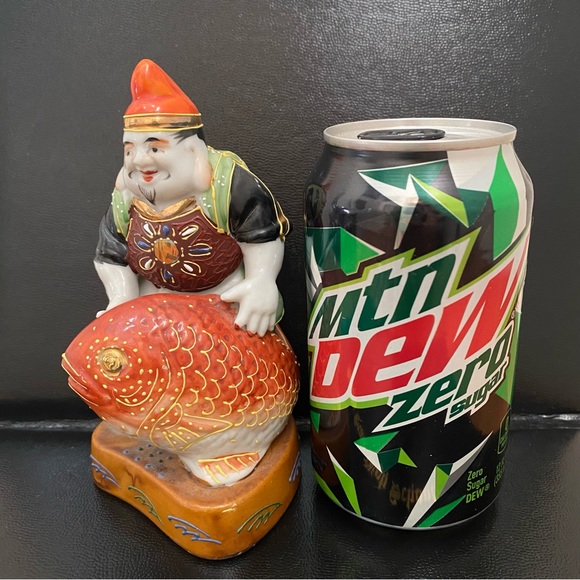 Vintage Signed Kutani Ebisu God Of Fishermen and Luck 5.75” Porcelain Figurine - Picture 6 of 15